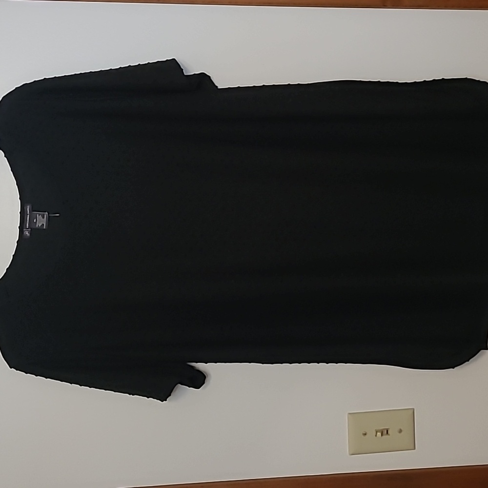 NWT Adrianna Papell Black Short Sleeve Tunic Length Top SZ XL